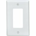 Leviton Mid-Way 1-Gang Smooth Plastic Rocker Decorator Wall Plate, White 021-80601-W